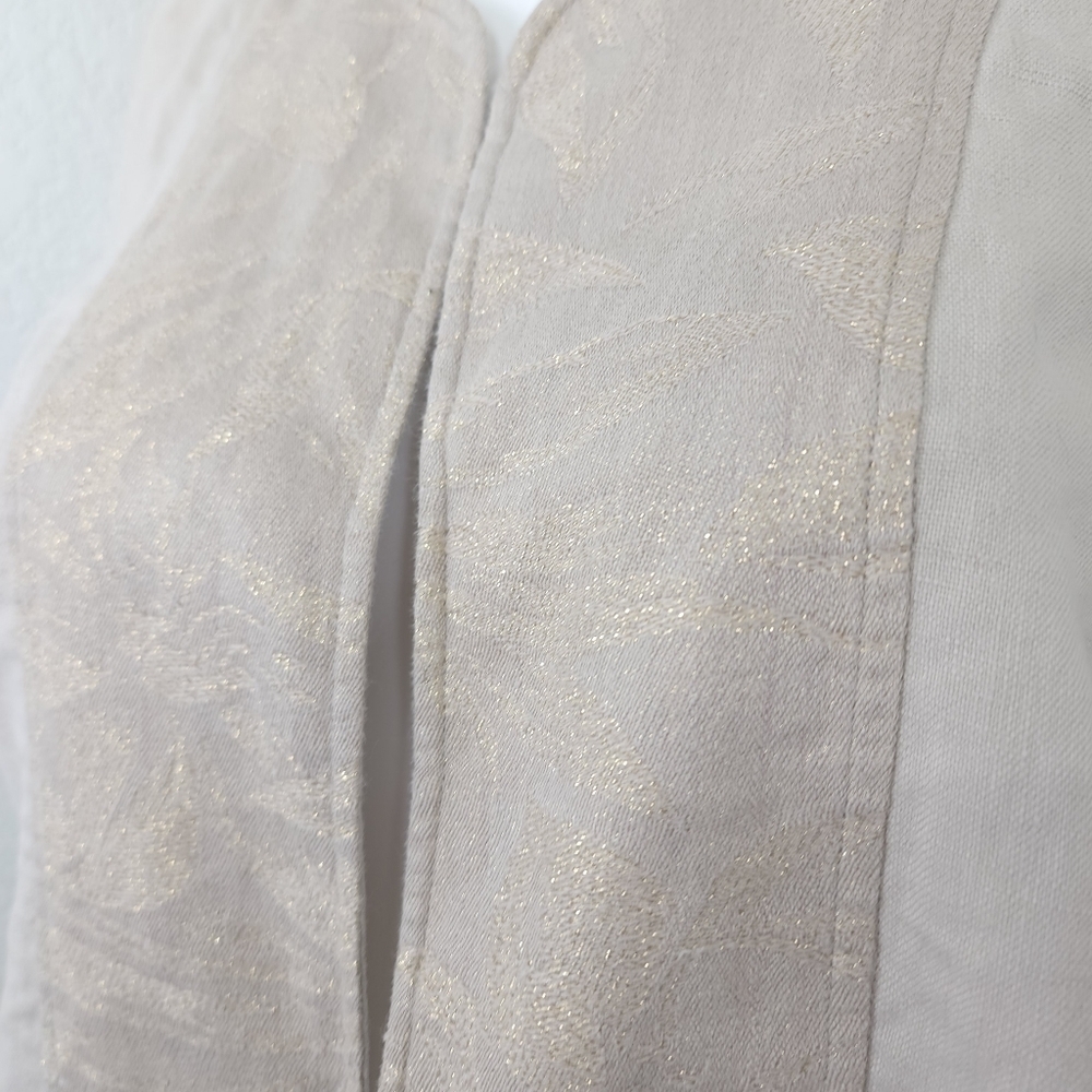 Coldwater Creek Beige Linen Open Jacket Size M - Picture 2 of 9